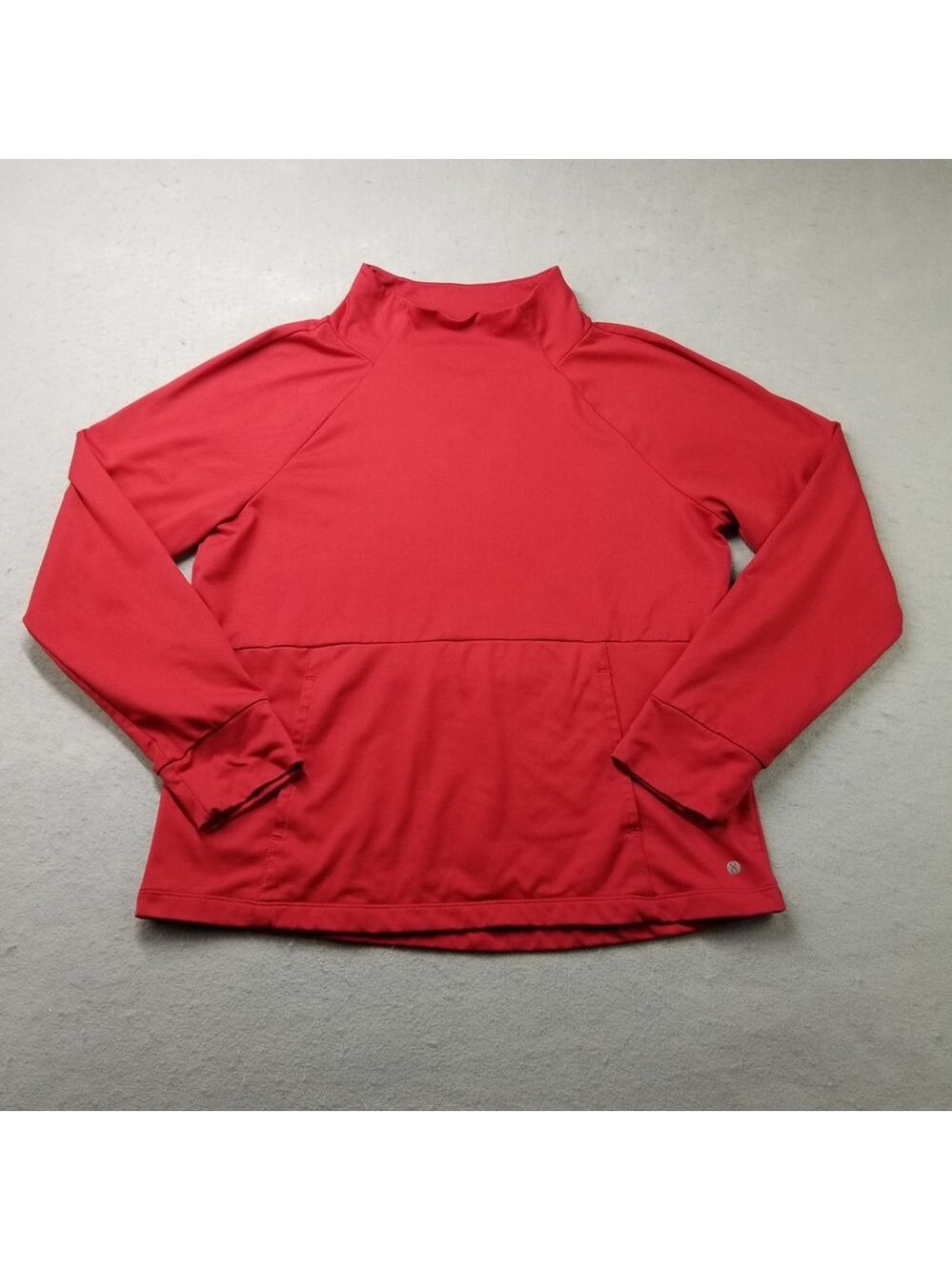 Layer 8 Shirt Size L Red High Neck Base Layer Long Sleeve Stretch
